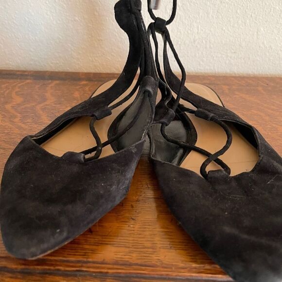 Franco Sarto Lace Up Flats Black - Picture 7 of 8